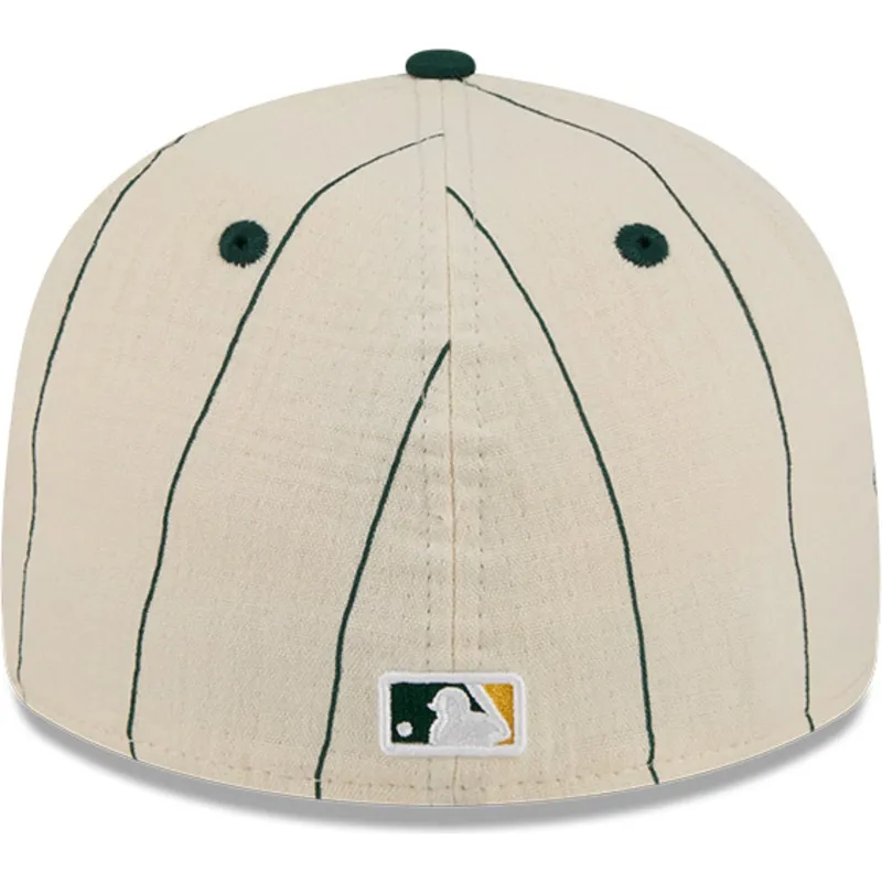 casquette-courbee-beige-ajustee-59fifty-retro-crown-linen-oakland-athletics-mlb-new-era