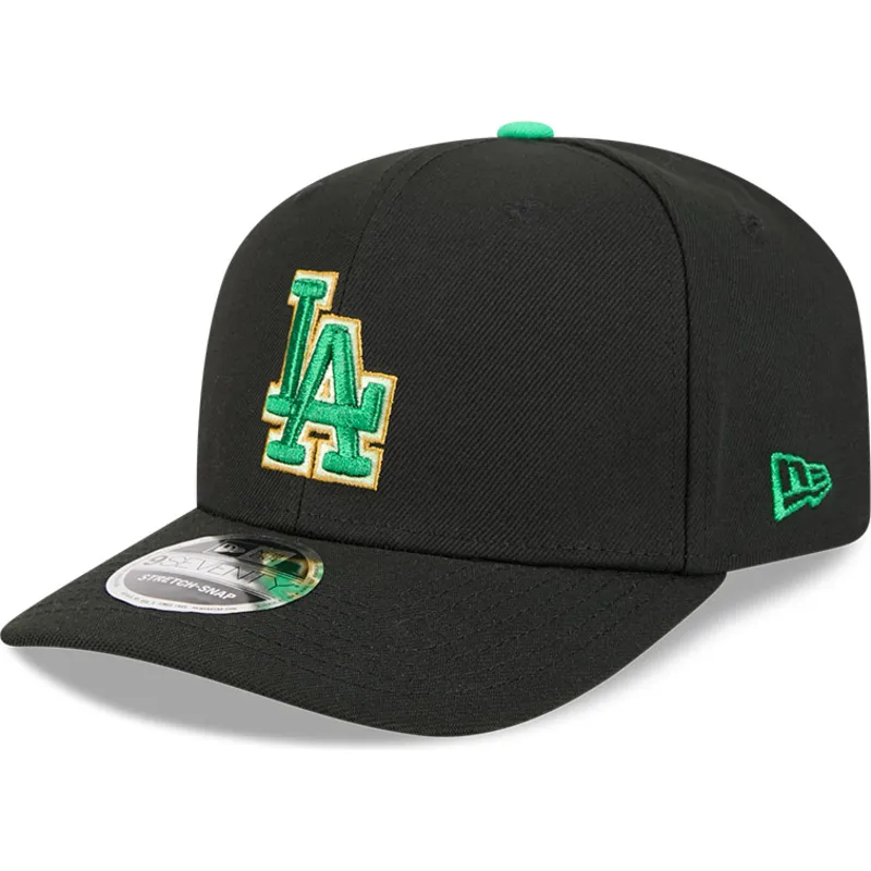 casquette-courbee-noire-snapback-9seventy-stretch-snap-saint-patrick-s-day-los-angeles-dodgers-mlb-new-era