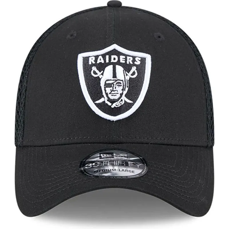 casquette-trucker-noire-ajustee-39thirty-evergreen-neo-las-vegas-raiders-nfl-new-era