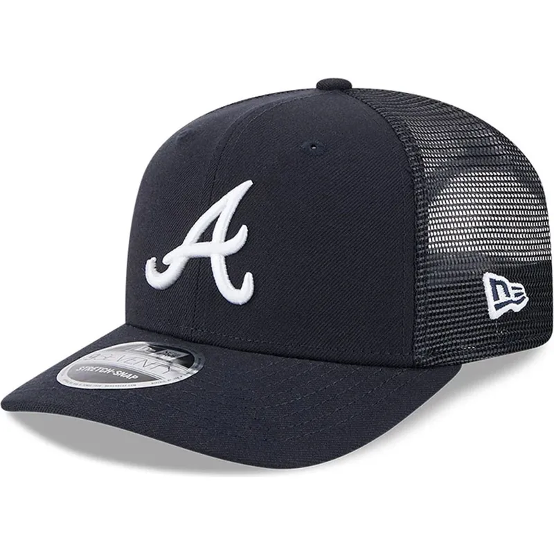 casquette-trucker-bleue-marine-9seventy-stretch-snap-evergreen-atlanta-braves-mlb-new-era