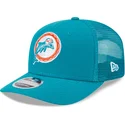 casquette-trucker-bleue-9seventy-stretch-snap-evergreen-helmet-miami-dolphins-nfl-new-era