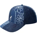 casquette-courbee-bleue-marine-ajustable-denim-mashup-medium-blue-floral-kangol