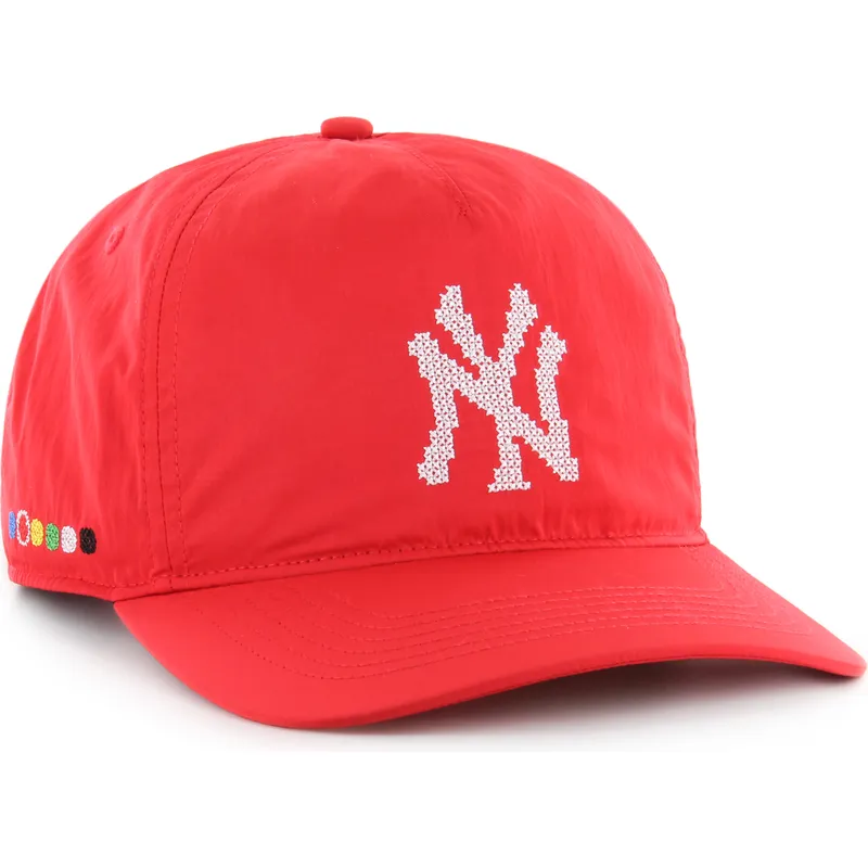 casquette-courbee-rouge-snapback-hitch-lc-eight-bit-hero-new-york-yankees-mlb-47-brand