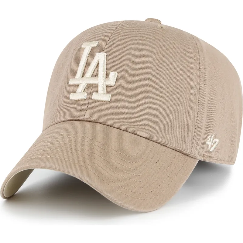 casquette-courbee-marron-ajustable-clean-up-ballpark-portabella-los-angeles-dodgers-mlb-47-brand