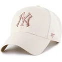 casquette-courbee-beige-snapback-avec-logo-marron-mvp-ballpark-new-york-yankees-mlb-47-brand
