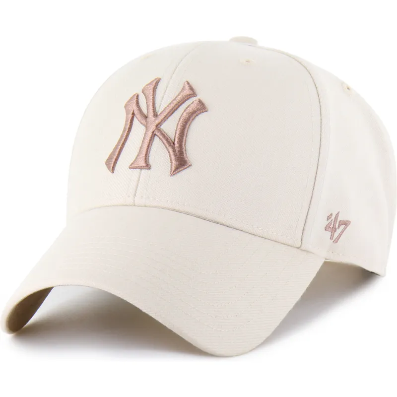 casquette-courbee-beige-snapback-avec-logo-marron-mvp-ballpark-new-york-yankees-mlb-47-brand