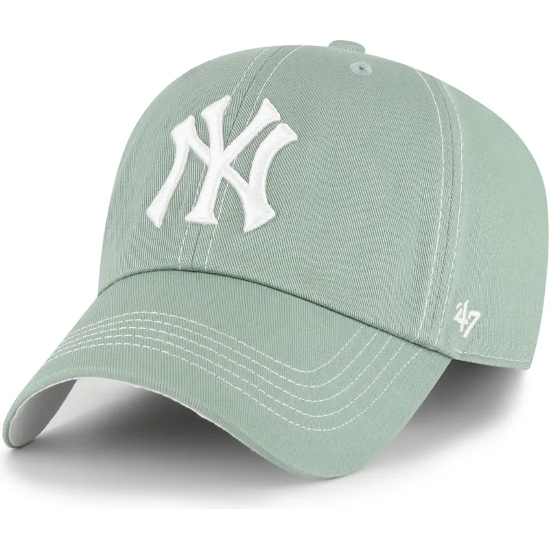casquette-courbee-verte-ajustable-clean-up-contrast-stitch-new-york-yankees-mlb-47-brand