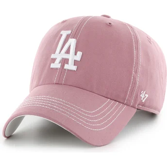 Casquette courbée rose ajustable Clean Up Contrast Stitch Los Angeles Dodgers MLB 47 Brand