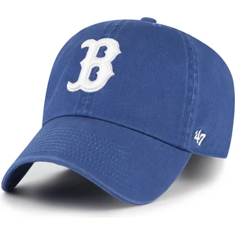Casquette courbée bleue ajustable Clean Up No Loop Label Boston Red Sox MLB 47 Brand