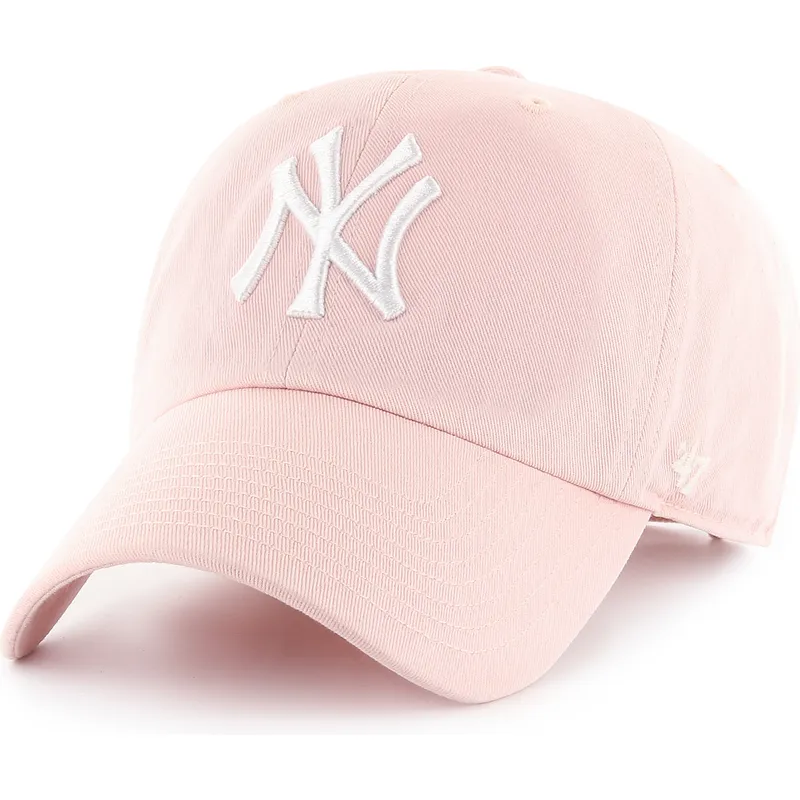 casquette-courbee-rose-ajustable-clean-up-new-york-yankees-mlb-47-brand