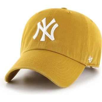 Casquette courbée jaune ajustable Clean Up Flat Gold New York Yankees MLB 47 Brand