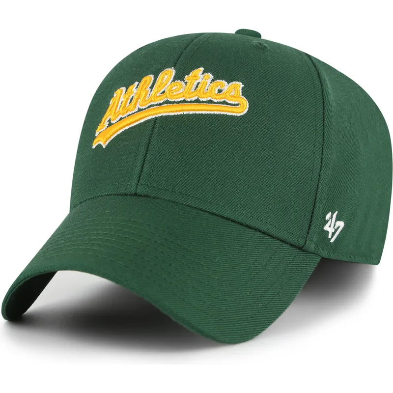 casquette-courbee-verte-ajustable-mvp-ballpark-script-shot-oakland-athletics-mlb-47-brand