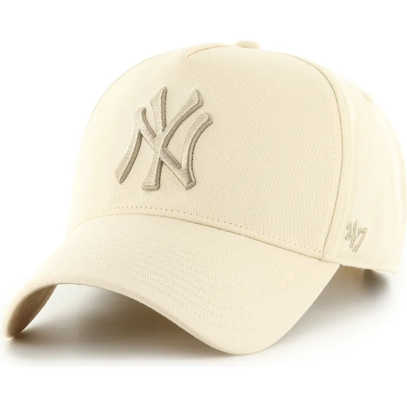 casquette-courbee-beige-snapback-avec-logo-beige-mvp-dt-sure-shot-two-tone-cotton-new-york-yankees-mlb-47-brand