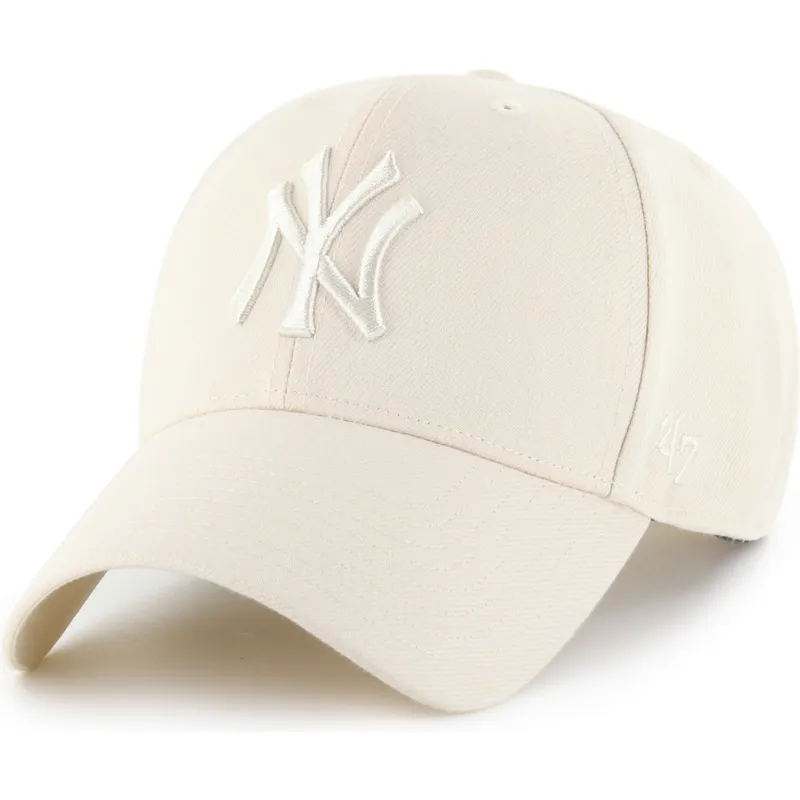casquette-courbee-beige-snapback-avec-logo-beige-mvp-new-york-yankees-mlb-47-brand