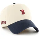 casquette-courbee-beige-et-bleue-marine-ajustable-clean-up-base-runner-sure-shot-two-tone-boston-red-sox-mlb-47-brand
