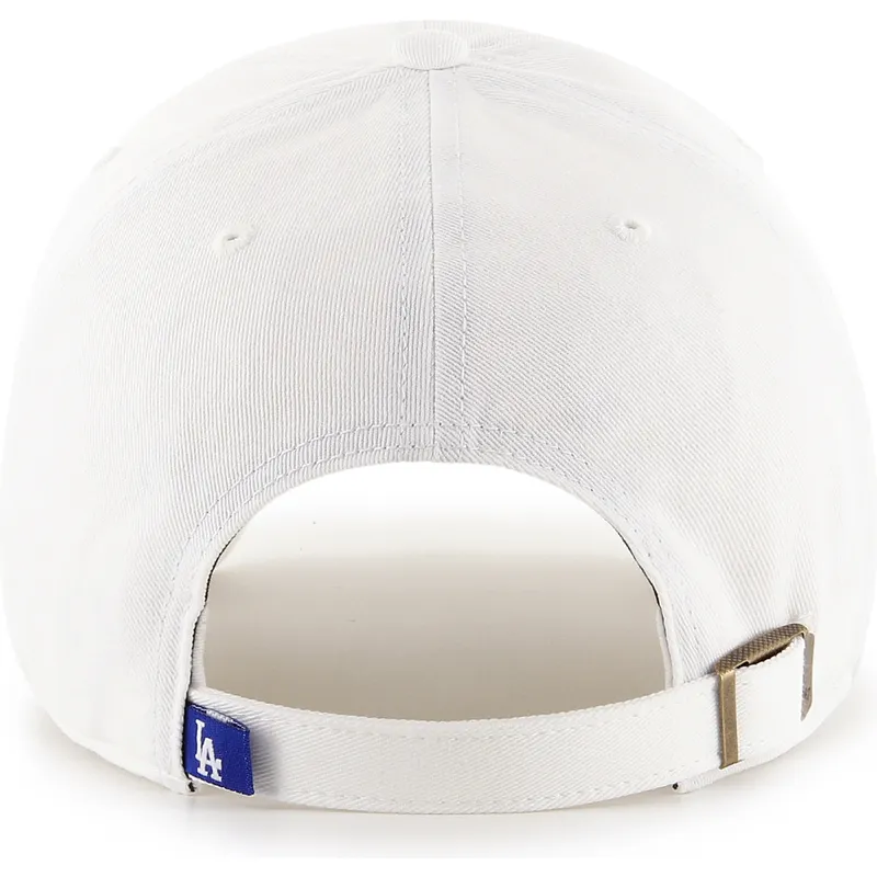 casquette-courbee-blanche-ajustable-avec-logo-bleu-clean-up-los-angeles-dodgers-mlb-47-brand