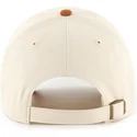 casquette-courbee-beige-et-marron-ajustable-clean-up-mini-script-suede-visor-oakland-athletics-mlb-47-brand