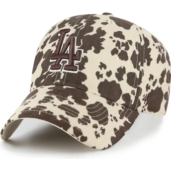 Casquette courbée marron ajustable avec logo marron Clean Up Bessie Los Angeles Dodgers MLB 47 Brand