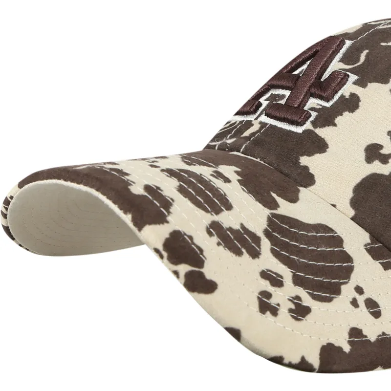 casquette-courbee-marron-ajustable-avec-logo-marron-clean-up-bessie-los-angeles-dodgers-mlb-47-brand