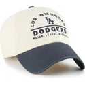 casquette-courbee-beige-et-bleue-marine-ajustable-clean-up-windham-los-angeles-dodgers-mlb-47-brand