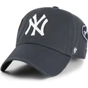 casquette-courbee-bleue-marine-ajustable-clean-up-badges-vintage-new-york-yankees-mlb-47-brand