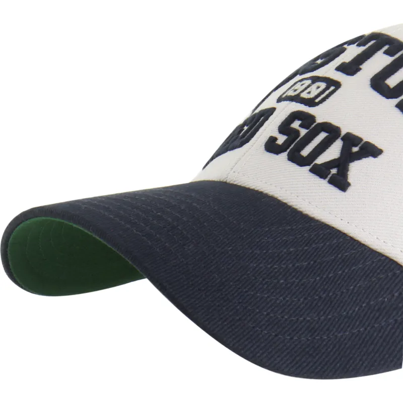 casquette-courbee-beige-et-bleue-marine-ajustable-mvp-broke-line-boston-red-sox-mlb-47-brand