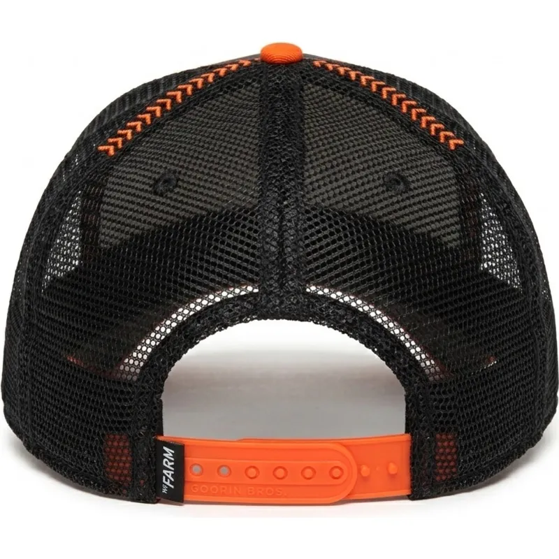 casquette-trucker-noire-et-orange-loup-solo-wolf-fab-farm-goorin-bros