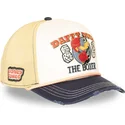 casquette-trucker-beige-et-bleue-marine-daffy-duck-loo13-pcsmcbb-looney-tunes-capslab