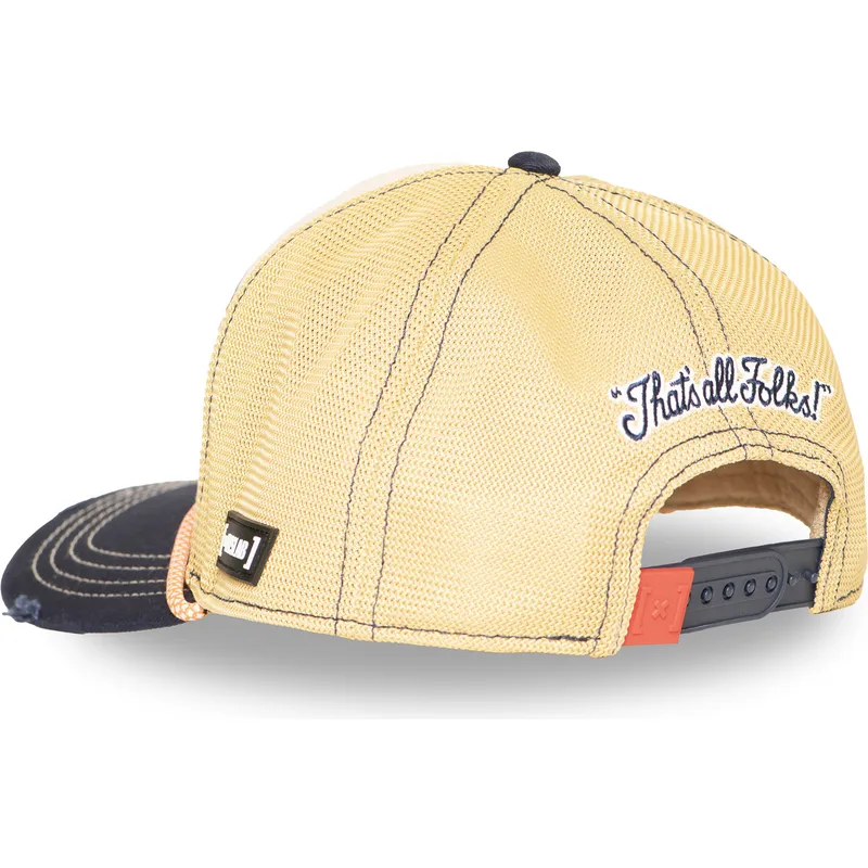 casquette-trucker-beige-et-bleue-marine-daffy-duck-loo13-pcsmcbb-looney-tunes-capslab