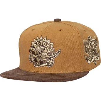 Casquette plate marron ajustable Coffee Strapback Toronto Raptors NBA Mitchell & Ness