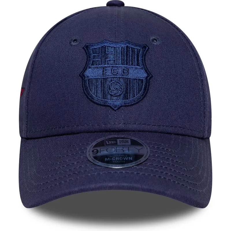 casquette-courbee-bleue-marine-snapback-pour-enfant-9forty-m-crown-graphic-fc-barcelona-laliga-new-era