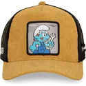 casquette-trucker-marron-et-noire-schtroumpf-bricoleur-smu-handy-les-schtroumpfs-capslab