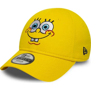 Casquette courbée jaune ajustable pour enfant 9FORTY Face Bob l'éponge New Era