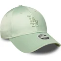 casquette-courbee-verte-ajustable-pour-femme-9forty-bow-back-satin-los-angeles-dodgers-mlb-new-era