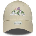 casquette-courbee-beige-ajustable-pour-femme-9forty-beaded-new-era