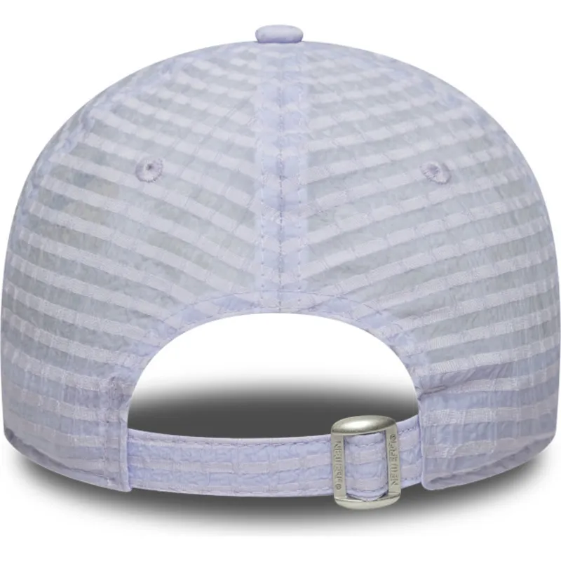 casquette-courbee-violette-ajustable-avec-logo-violet-pour-femme-9twenty-seersucker-new-york-yankees-mlb-new-era