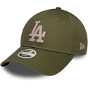 casquette-courbee-verte-ajustable-pour-femme-9forty-metallic-los-angeles-dodgers-mlb-new-era