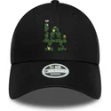 casquette-courbee-noire-ajustable-pour-femme-9forty-floral-infill-los-angeles-dodgers-mlb-new-era