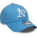casquette-courbee-bleue-claire-ajustable-9forty-league-essential-oakland-athletics-mlb-new-era