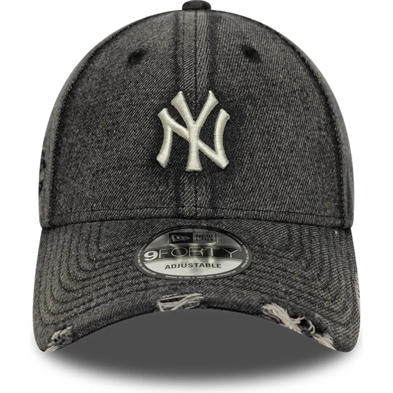 casquette-courbee-noire-ajustable-9forty-acid-wash-denim-new-york-yankees-mlb-new-era