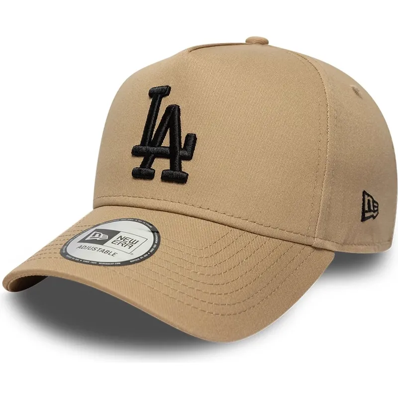 casquette-courbee-marron-snapback-avec-logo-noir-e-frame-league-essential-los-angeles-dodgers-mlb-new-era