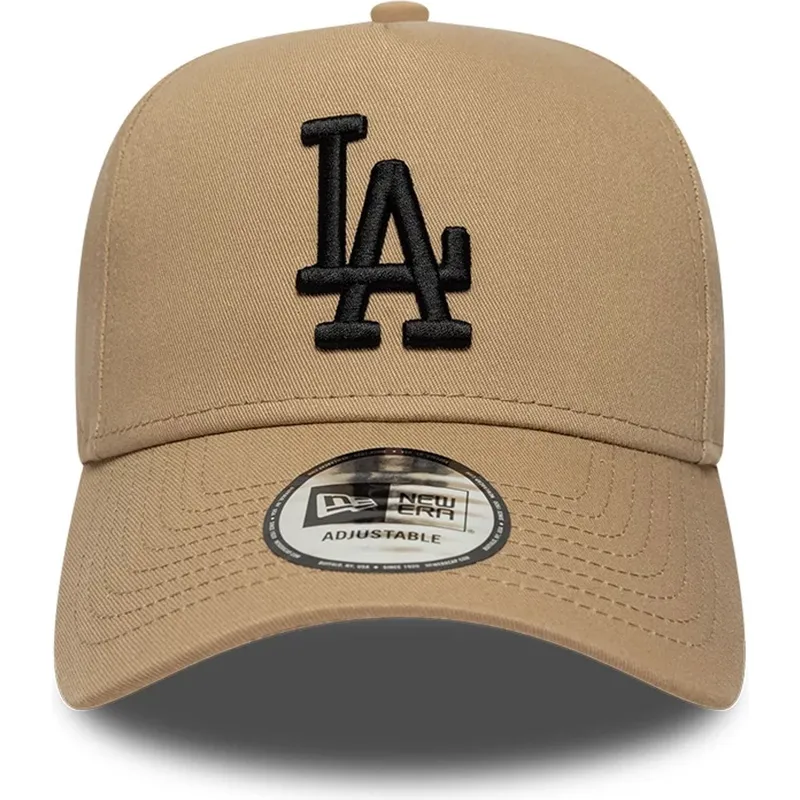 casquette-courbee-marron-snapback-avec-logo-noir-e-frame-league-essential-los-angeles-dodgers-mlb-new-era