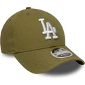 casquette-courbee-verte-snapback-9forty-m-crown-linen-los-angeles-dodgers-mlb-new-era