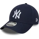 casquette-courbee-bleue-marine-snapback-9forty-m-crown-linen-new-york-yankees-mlb-new-era