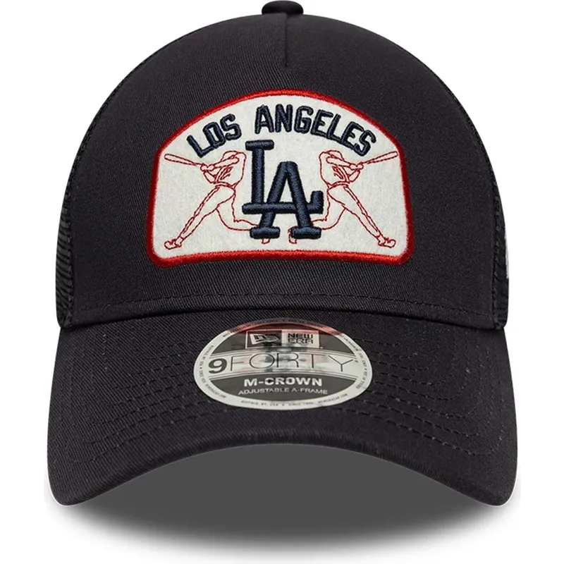 casquette-trucker-bleue-marine-9forty-m-crown-a-frame-los-angeles-dodgers-mlb-new-era