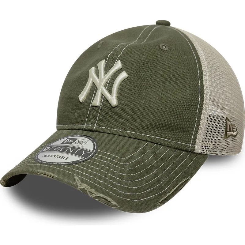 casquette-trucker-verte-ajustable-9twenty-cotton-canv-new-york-yankees-mlb-new-era