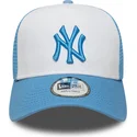 casquette-trucker-bleue-et-blanche-avec-logo-bleu-a-frame-league-essential-new-york-yankees-mlb-new-era