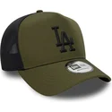 casquette-trucker-verte-avec-logo-noir-a-frame-sport-los-angeles-dodgers-mlb-new-era