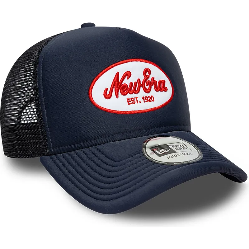 casquette-trucker-bleue-marine-a-frame-oval-foam-patch-new-era
