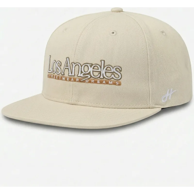 casquette-plate-beige-snapback-los-angeles-skylines-the-snap-homenage